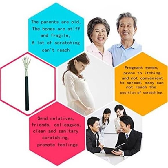 2-Pack Skeleton Hand Back Scratcher Portable Extendable Telescopic Hand Massages - Picture 4 of 16